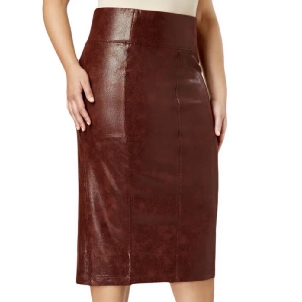 Melissa McCarthy Seven7 Brown Faux Suede Skirt 4X